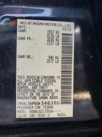 Photo 10 from auction – 2016 NISSAN ALTIMA 2.5 with VIN 1N4AL3AP6GN346386