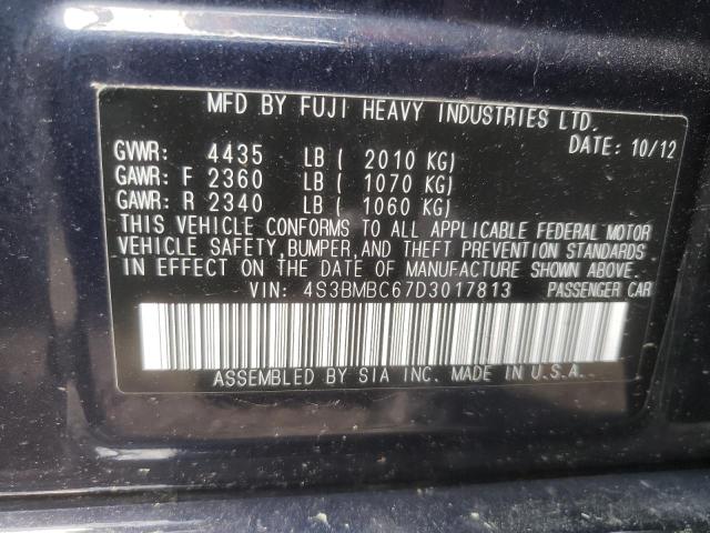 Photo 10 from auction – 2013 SUBARU LEGACY 2.5 with VIN 4S3BMBC67D3017813