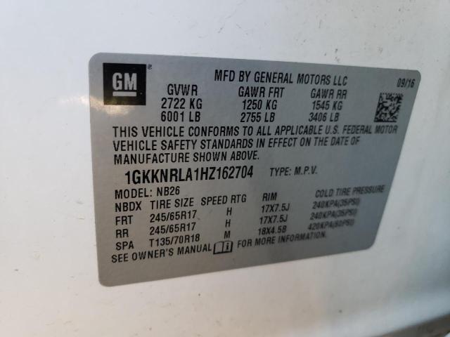 Photo 10 from auction – 2017 GMC ACADIA SLE with VIN 1GKKNRLA1HZ162704