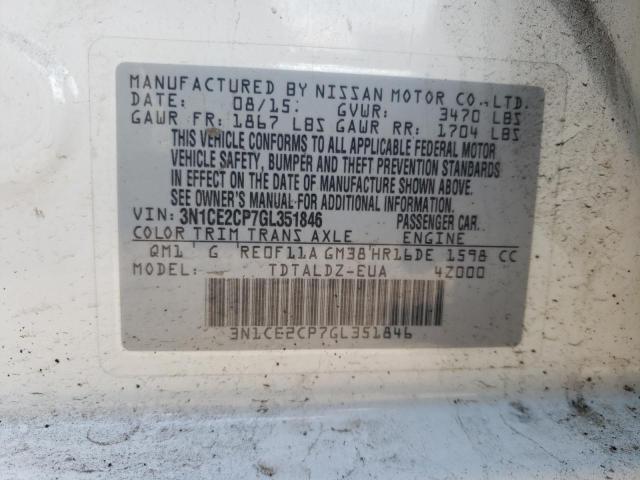 Photo 10 from auction – 2016 NISSAN VERSA NOTE with VIN 3N1CE2CP7GL351846