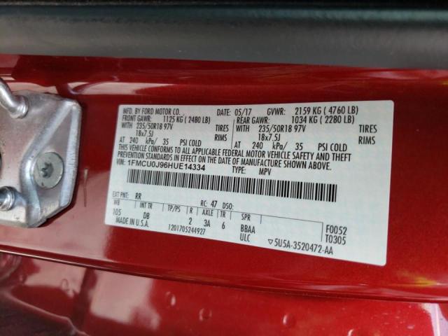 Photo 10 from auction – 2017 FORD ESCAPE TIT with VIN 1FMCU0J96HUE14334