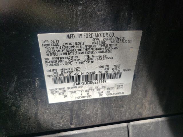 Photo 10 from auction – 2013 FORD TAURUS SEL with VIN 1FAHP2E83DG221149