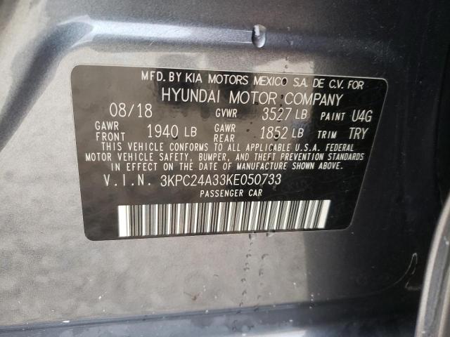 Photo 10 from auction – 2019 HYUNDAI ACCENT SE with VIN 3KPC24A33KE050733