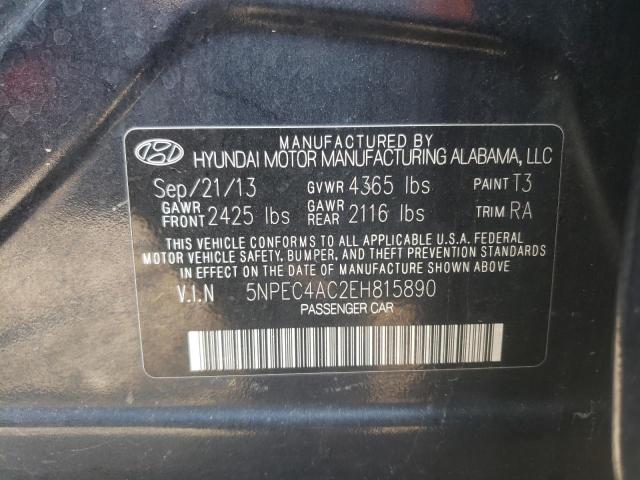 Photo 10 from auction – 2014 HYUNDAI SONATA SE with VIN 5NPEC4AC2EH815890