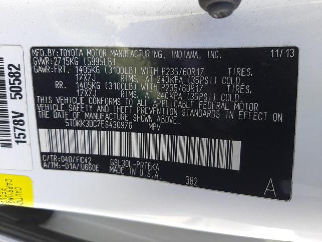 Photo 10 from auction – 2014 TOYOTA SIENNA LE with VIN 5TDKK3DC7ES430976