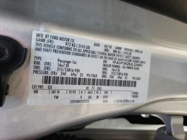 Photo 10 from auction – 2018 FORD FOCUS SE with VIN 1FADP3K28JL324851