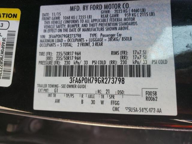 Photo 10 from auction – 2016 FORD FUSION SE with VIN 3FA6P0H79GR273798