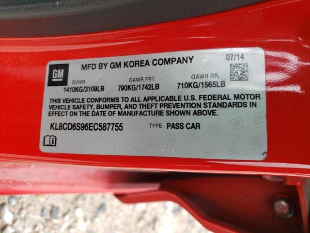 Zdjęcie 10 z aukcji – 2014 CHEVROLET SPARK 1LT z VIN KL8CD6S96EC587755