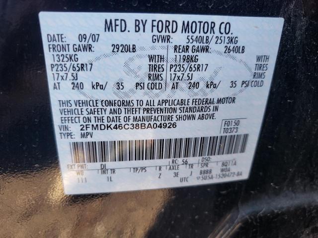 Photo 10 from auction – 2008 FORD EDGE SE with VIN 2FMDK46C38BA04926