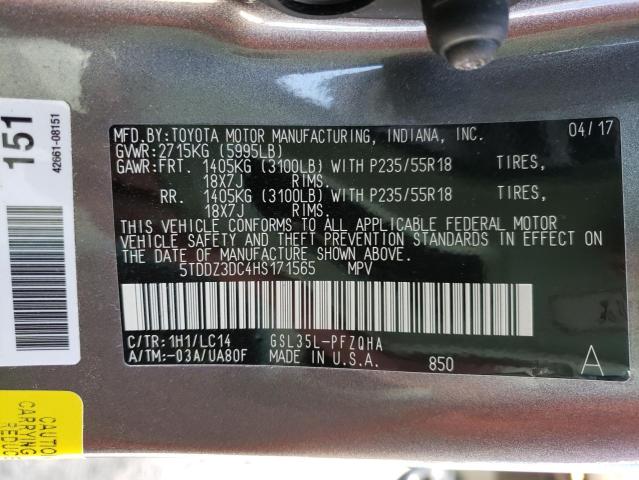 Photo 10 from auction – 2017 TOYOTA SIENNA XLE with VIN 5TDDZ3DC4HS171565