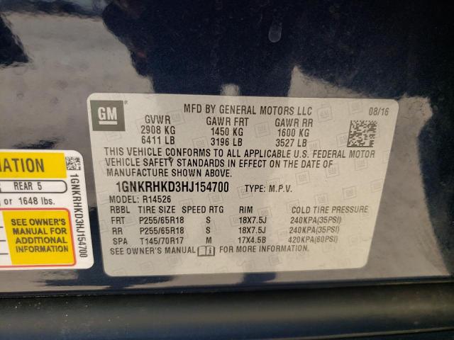 Photo 10 from auction – 2017 CHEVROLET TRAVERSE L with VIN 1GNKRHKD3HJ154700