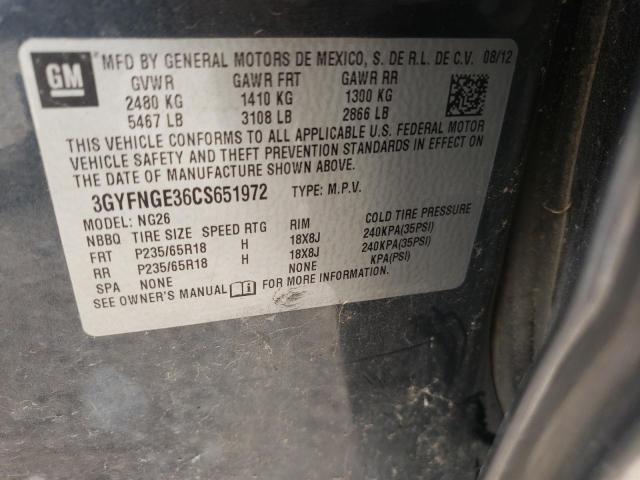 Photo 10 from auction – 2012 CADILLAC SRX with VIN 3GYFNGE36CS651972