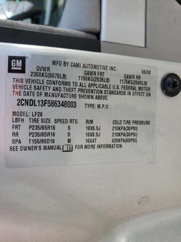 Photo 10 from auction – 2008 CHEVROLET EQUINOX LS with VIN 2CNDL13F586348003
