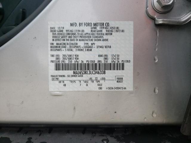 Photo 10 from auction – 2020 FORD ECOSPORT T with VIN MAJ6S3KL3LC346338