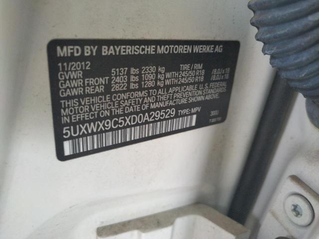 Photo 10 from auction – 2013 BMW X3 XDRIVE2 with VIN 5UXWX9C5XD0A29529