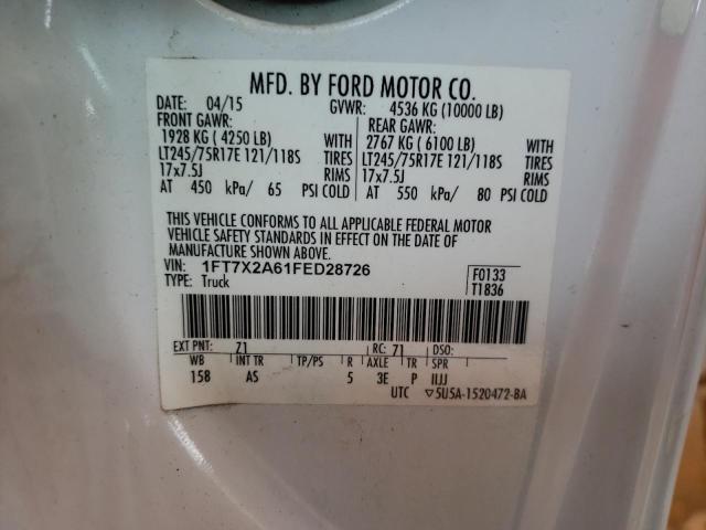 Photo 10 from auction – 2015 FORD F250 SUPER with VIN 1FT7X2A61FED28726
