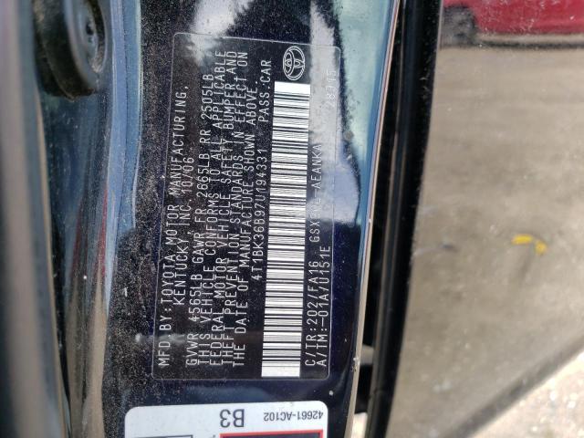 Photo 10 from auction – 2007 TOYOTA AVALON XL with VIN 4T1BK36B97U194331