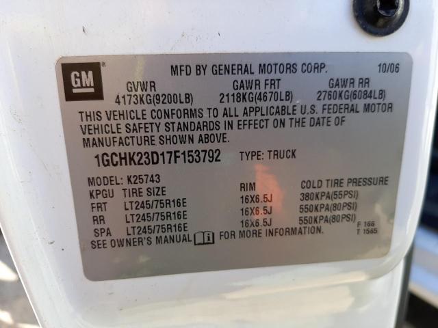 Photo 10 from auction – 2007 CHEVROLET SILVERADO with VIN 1GCHK23D17F153792