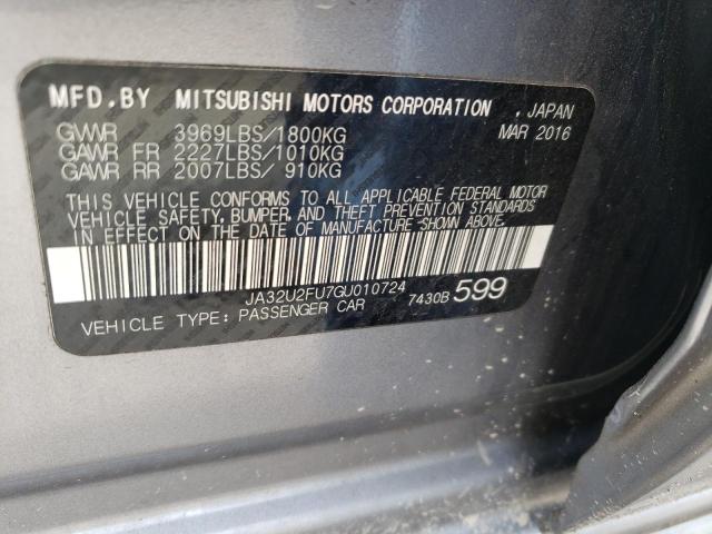 Photo 10 from auction – 2016 MITSUBISHI LANCER ES with VIN JA32U2FU7GU010724