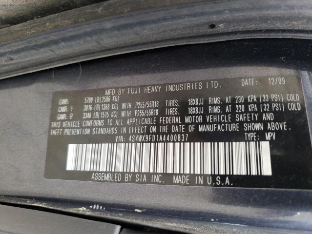 Photo 10 from auction – 2010 SUBARU TRIBECA PR with VIN 4S4WX9FD1A4400837