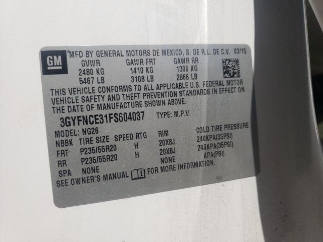 Photo 10 from auction – 2015 CADILLAC SRX PERFOR with VIN 3GYFNCE31FS604037