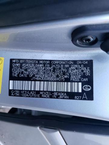 Photo 10 from auction – 2005 LEXUS ES 330 with VIN JTHBA30G455069075