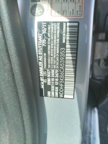 Photo 10 from auction – 2012 MERCEDES-BENZ E 350 with VIN WDDHF5KB6CA539353