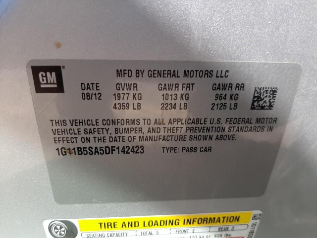 Photo 10 from auction – 2013 CHEVROLET MALIBU LS with VIN 1G11B5SA5DF142423