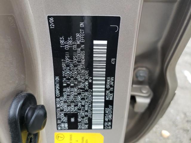 Photo 10 from auction – 2007 TOYOTA HIGHLANDER with VIN JTEEP21A770209312