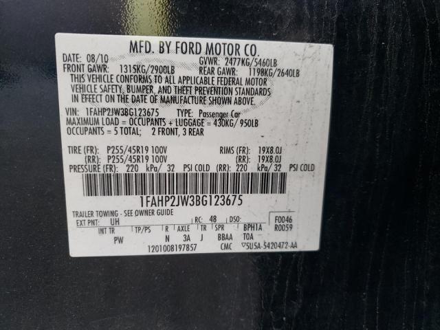 Photo 10 from auction – 2011 FORD TAURUS LIM with VIN 1FAHP2JW3BG123675