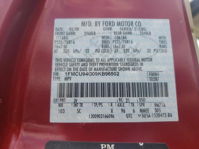 Photo 10 from auction – 2009 FORD ESCAPE LIM with VIN 1FMCU94G09KB96502
