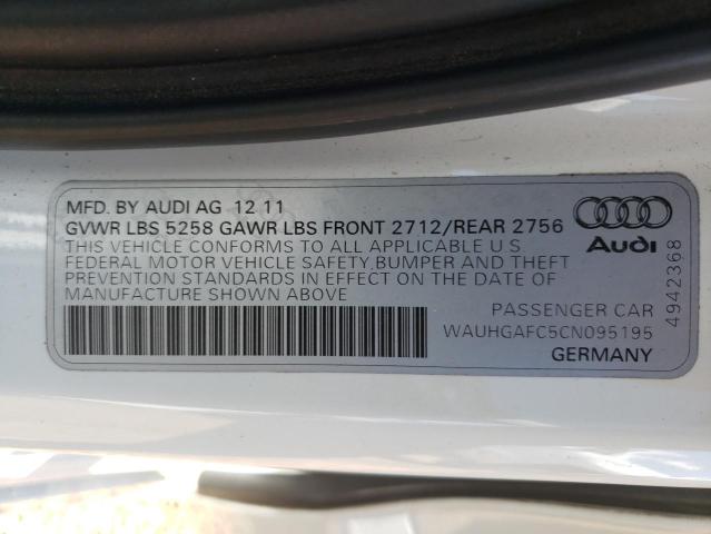Photo 10 from auction – 2012 AUDI A6 PRESTIG with VIN WAUHGAFC5CN095195