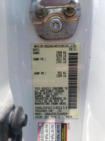 Photo 10 from auction – 2012 NISSAN ALTIMA S with VIN 1N4AL2EP1CC140113