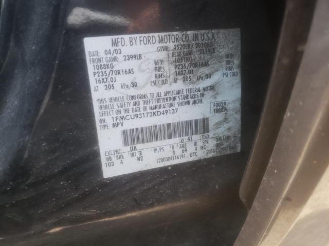 Photo 10 from auction – 2003 FORD ESCAPE XLT with VIN 1FMCU93173KD49137