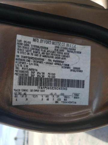 Photo 10 from auction – 2002 FORD TAURUS with VIN 1FAFP56SX2G245545