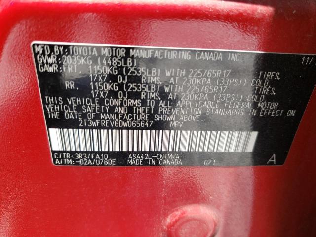 Photo 10 from auction – 2013 TOYOTA RAV4 XLE with VIN 2T3WFREV6DW065647