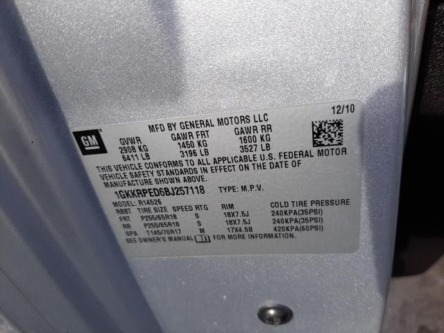 Photo 10 from auction – 2011 GMC ACADIA SLE with VIN 1GKKRPED6BJ257118