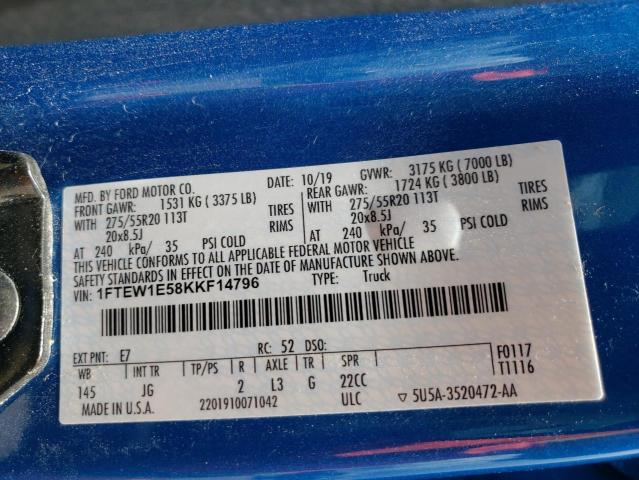 Photo 10 from auction – 2019 FORD F150 SUPER with VIN 1FTEW1E58KKF14796