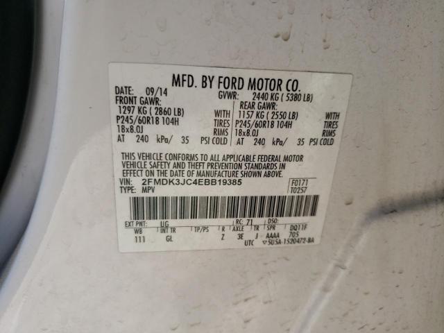 Photo 10 from auction – 2014 FORD EDGE SEL with VIN 2FMDK3JC4EBB19385