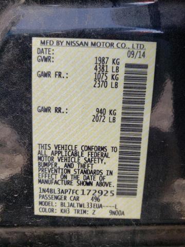 Photo 10 from auction – 2015 NISSAN ALTIMA 3.5 with VIN 1N4BL3AP7FC172925