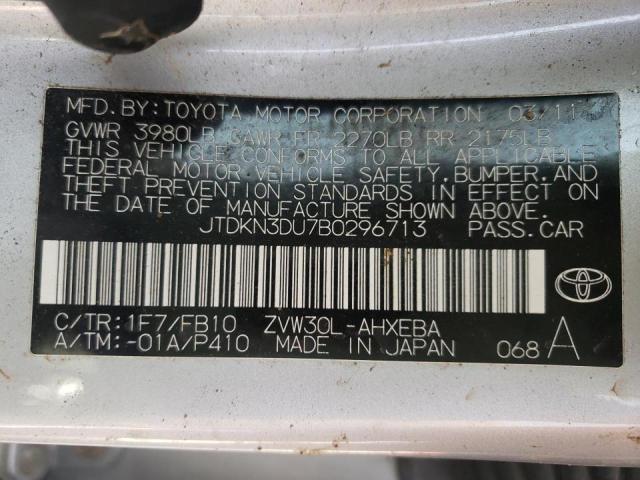 Photo 10 from auction – 2011 TOYOTA PRIUS with VIN JTDKN3DU7B0296713