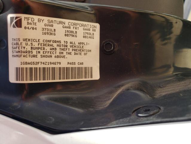 Photo 10 from auction – 2004 SATURN ION LEVEL with VIN 1G8AG52F74Z194679