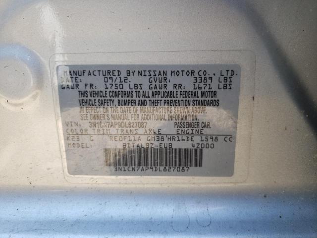 Photo 10 from auction – 2013 NISSAN VERSA S with VIN 3N1CN7AP9DL827087