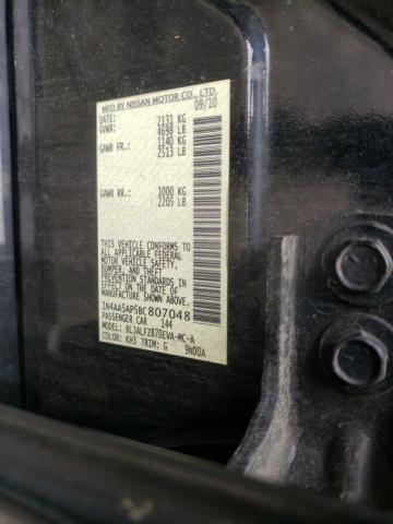 Photo 10 from auction – 2011 NISSAN MAXIMA S with VIN 1N4AA5AP5BC807048