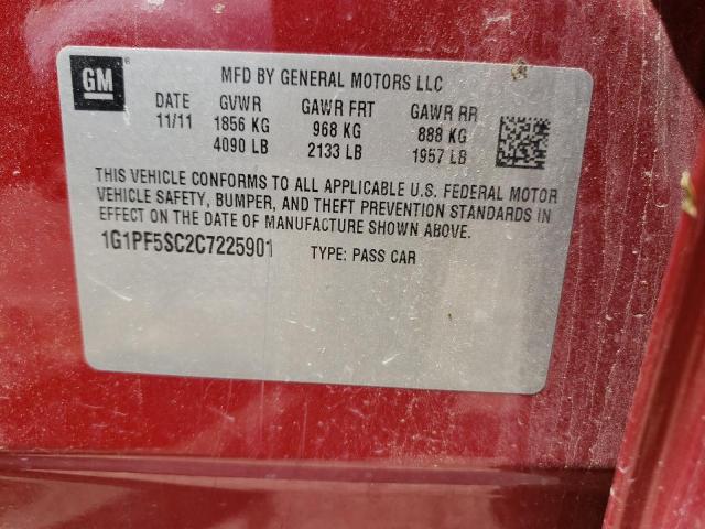 Photo 10 from auction – 2012 CHEVROLET CRUZE LT with VIN 1G1PF5SC2C7225901