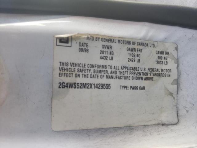 Photo 10 from auction – 1999 BUICK CENTURY CU with VIN 2G4WS52M2X1429555