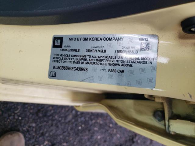 Photo 10 from auction – 2014 CHEVROLET SPARK LS with VIN KL8CB6S98EC438978