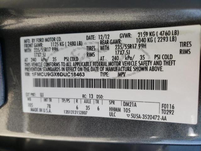 Photo 10 from auction – 2013 FORD ESCAPE SE with VIN 1FMCU9GX6DUC18463