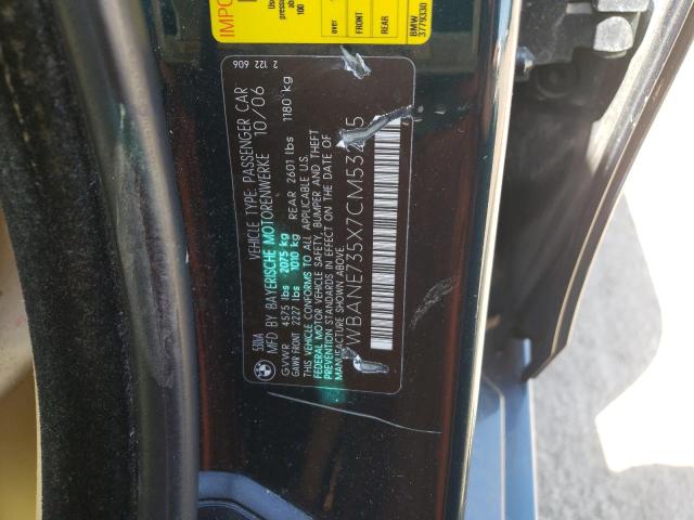 Photo 10 from auction – 2007 BMW 530 I with VIN WBANE735X7CM53295