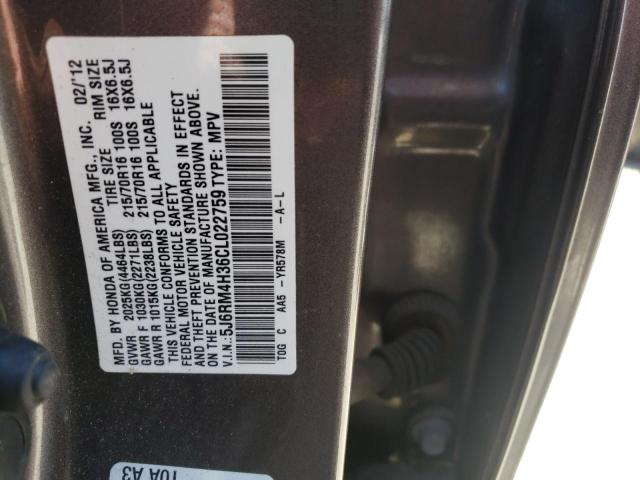 Photo 10 from auction – 2012 HONDA CR-V LX with VIN 5J6RM4H36CL022759